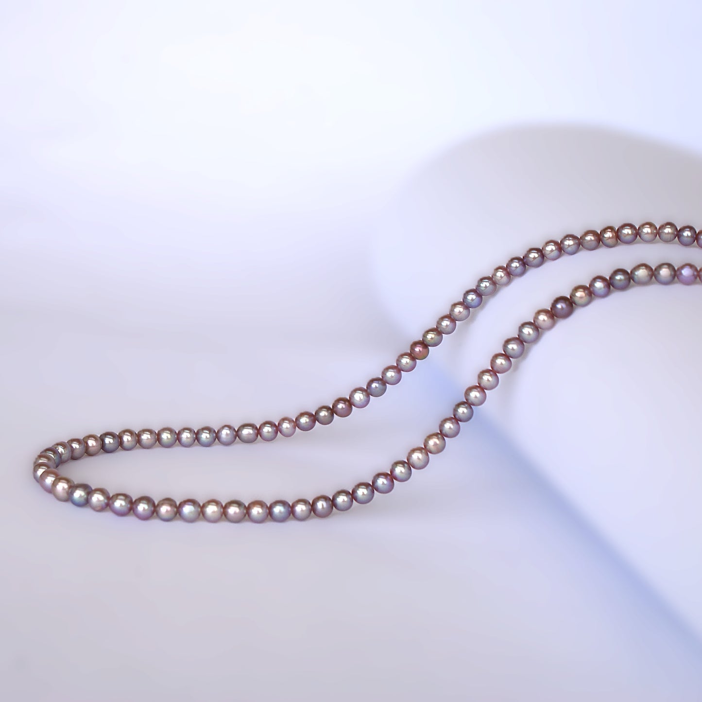 Freshwater Pearl Necklace Lavender 4mm [length: 38cm+5cm] (PN0020)