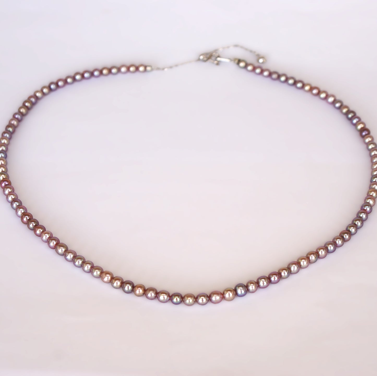 Freshwater Pearl Necklace Lavender 4mm [length: 38cm+5cm] (PN0020)