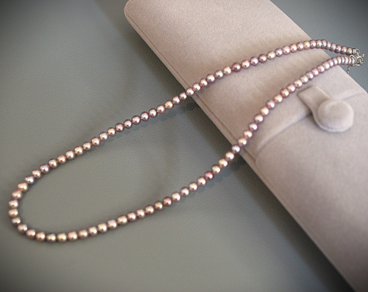 Freshwater Pearl Necklace Lavender 4mm [length: 38cm+5cm] (PN0020)