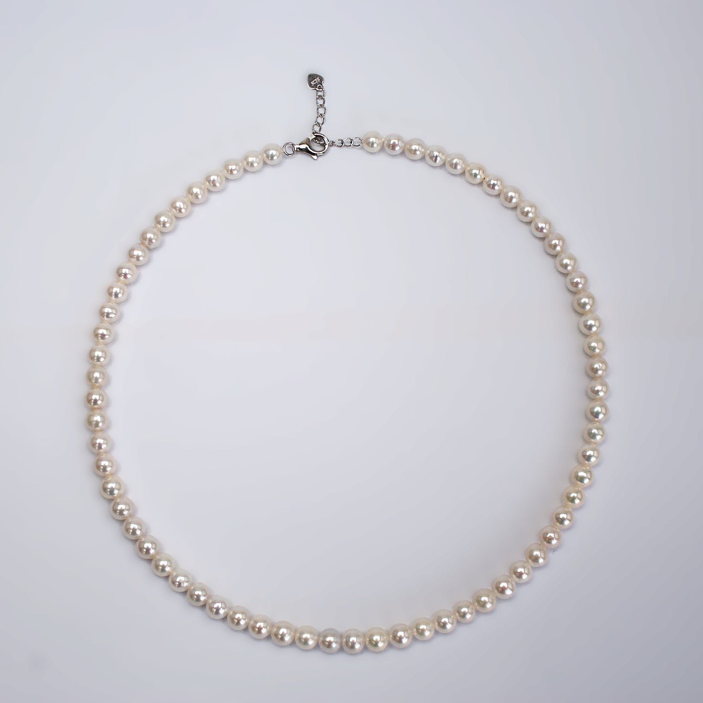 Freshwater Pearl Necklace 5-6mm Round [length: 40cm+5cm] (PN0008)