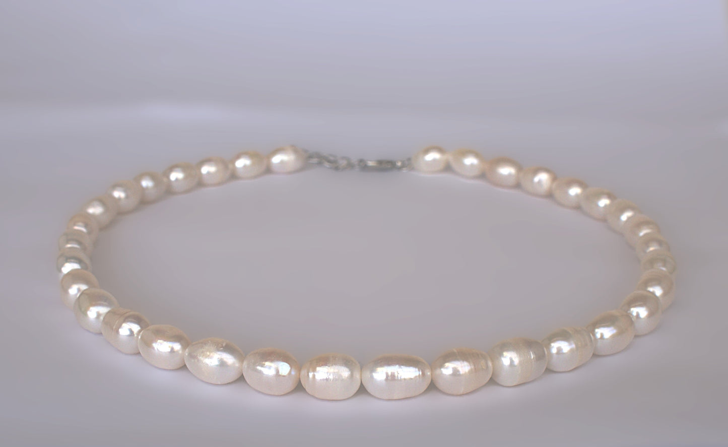 Freshwater Pearl Necklace 8.5-9.5mm [length: 40cm+5cm] (PN0018)