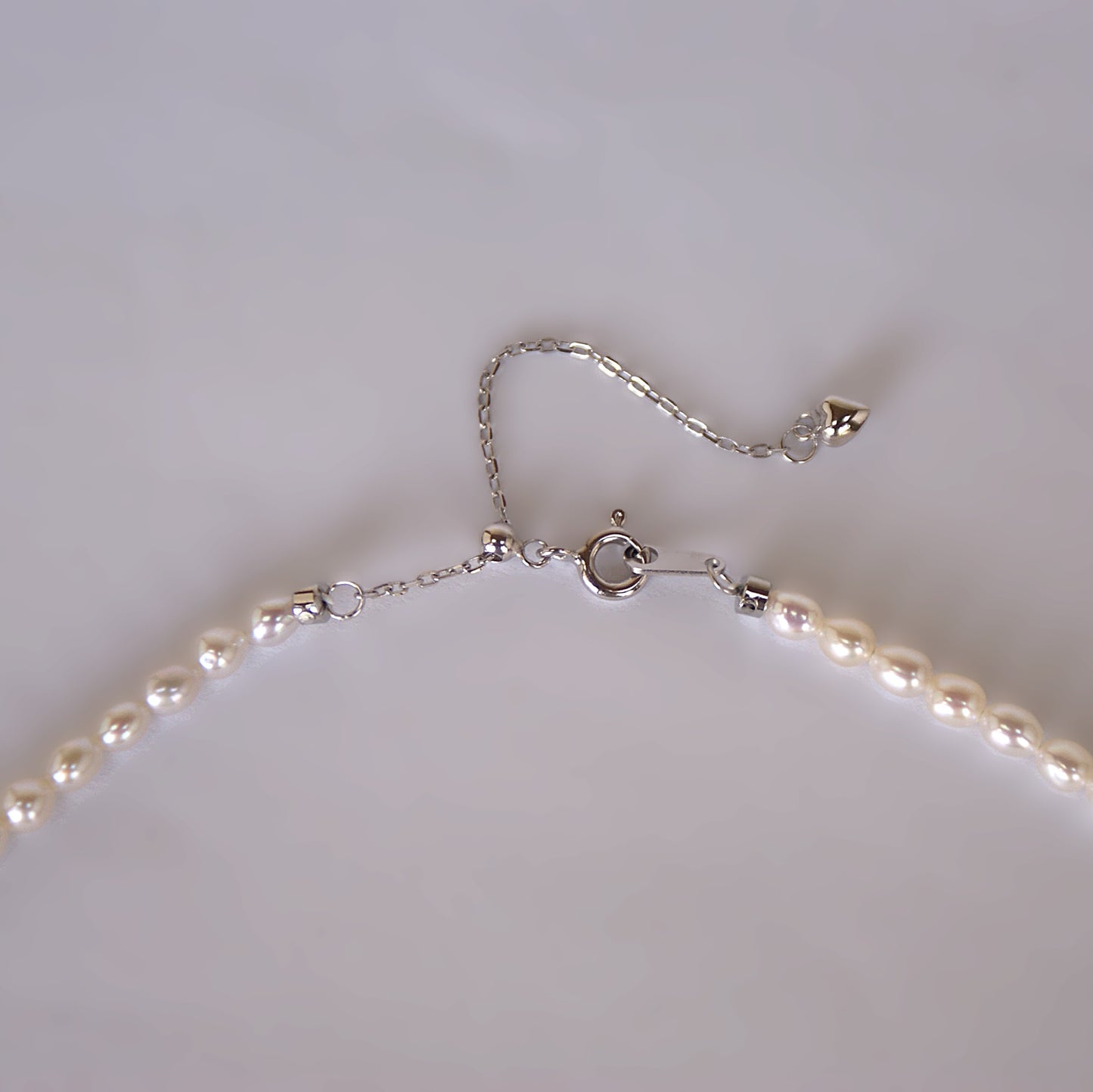 Freshwater Rice Pearl Necklace 3.5-4mm (length: 40cm+5cm) (PN0002)