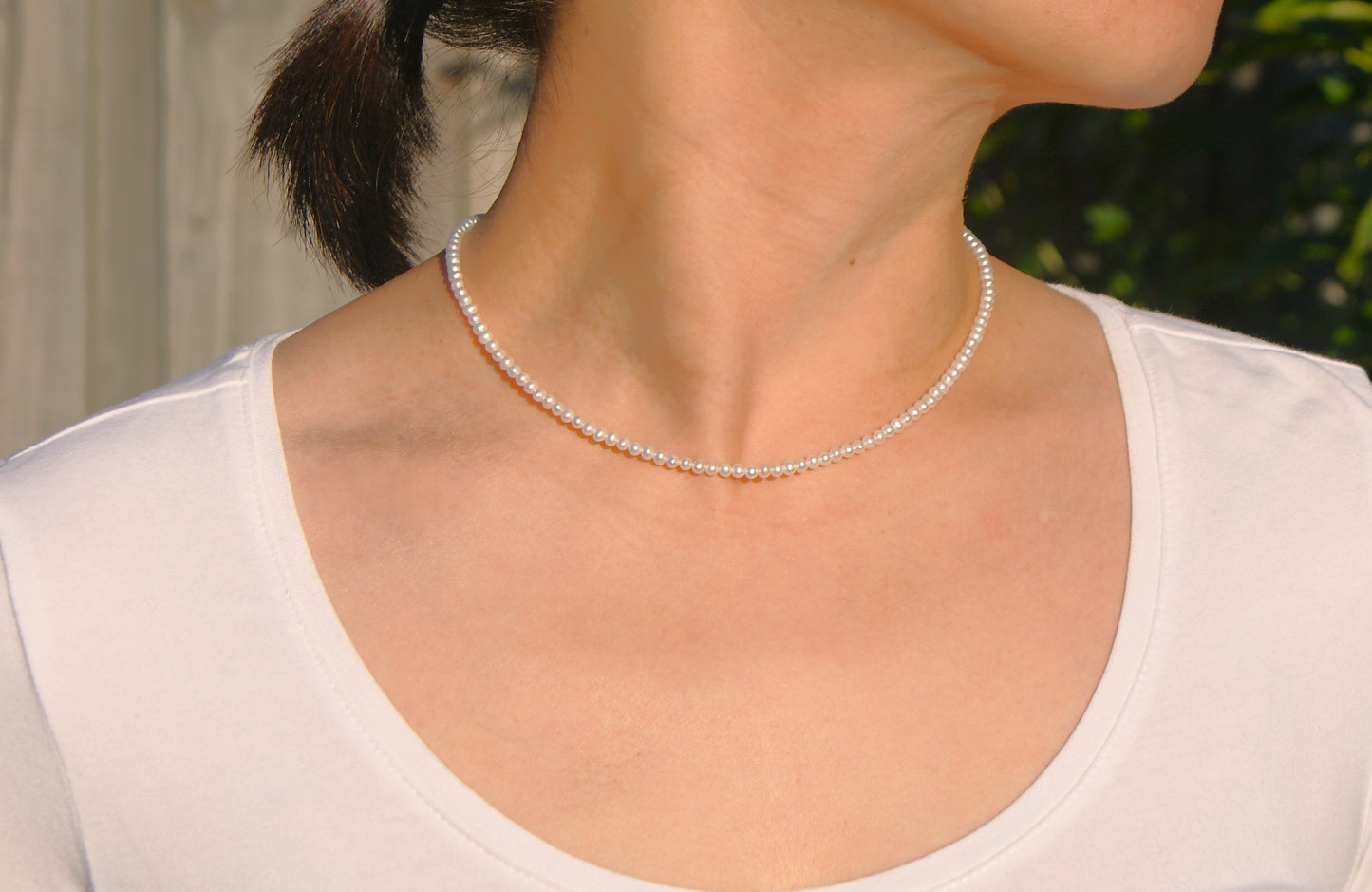 Freshwater Pearl Necklace 3-3.5mm (Length: 40cm + 5cm) (PN0006)