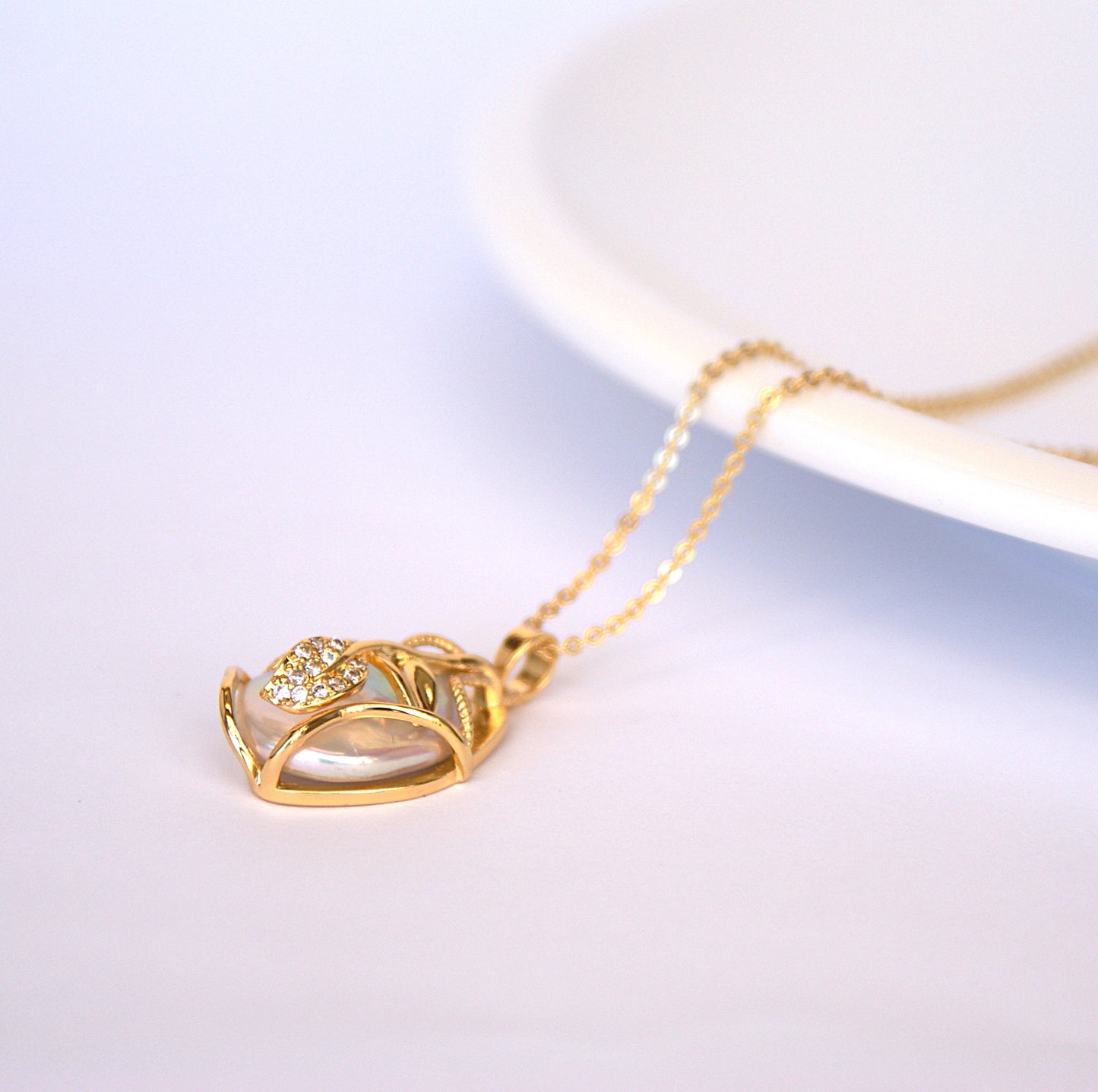 Baroque 14K Gold-Plated Fashion Pendant Necklace [Length: 45cm adjustable] (PN0012)