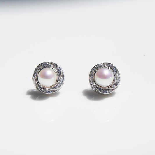 Luminous Halo Pearl Studs 7-8mm (PE0010)