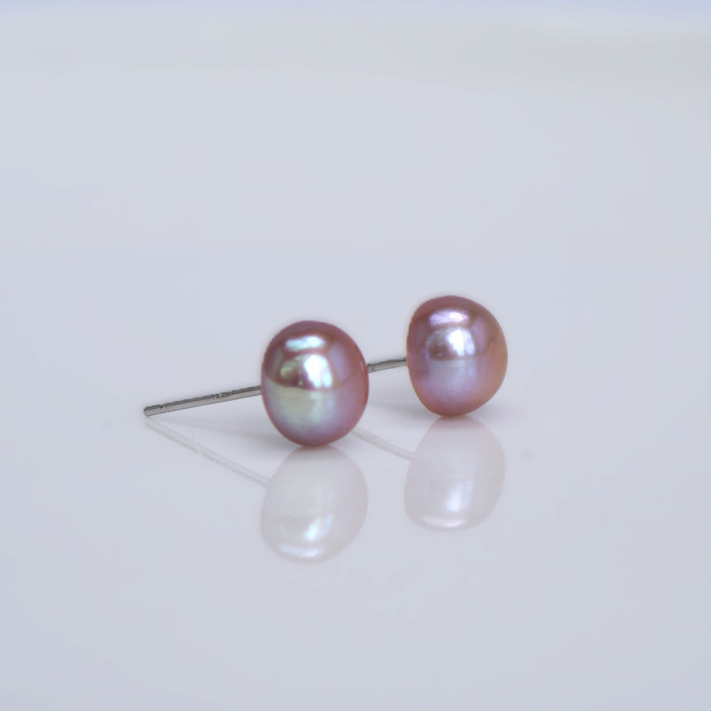 Freshwater Pearl Stud Earrings S925 Bun-shaped (PE0006)