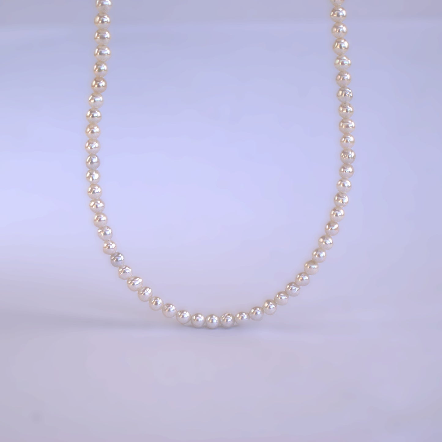 Freshwater Pearl Necklace 4mm Round (length 40cm+5cm) (PN0005)