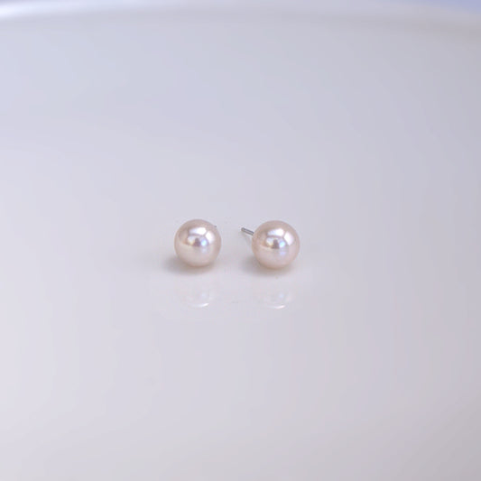 Freshwater Pearl Earrings Stud 8mm [hypoallergenic] (PE0002)