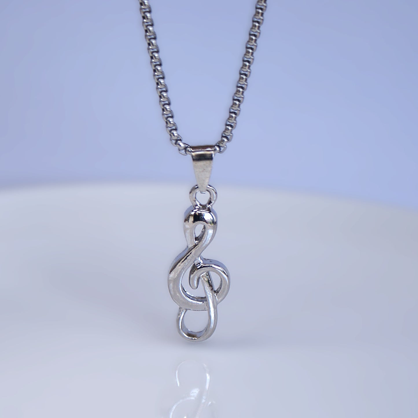 Gleaming G Clef Pendant Necklace (Gold/Silver) (FN0001)