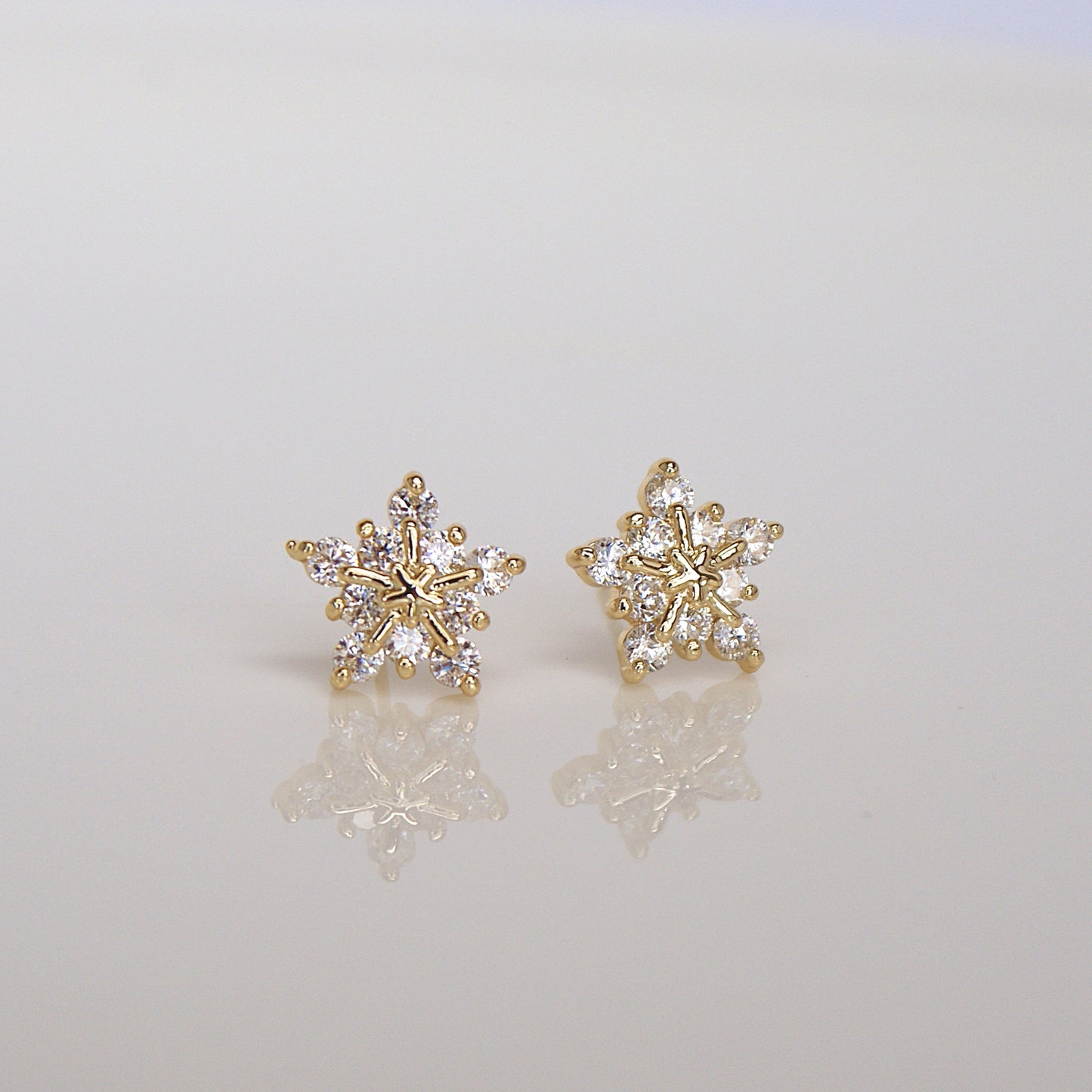 Snowflake Zircon Stud Earrings (FE0011)