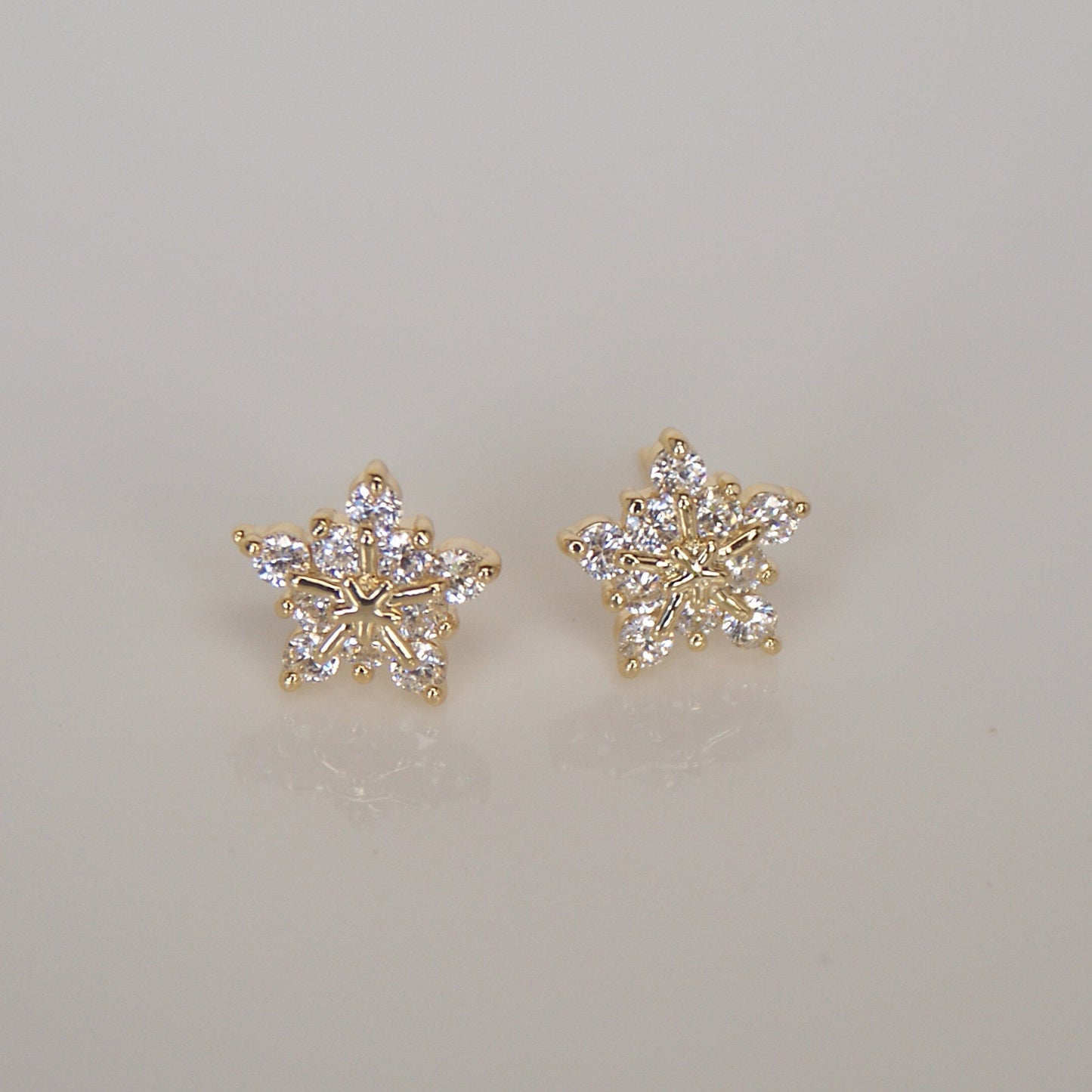 Snowflake Zircon Stud Earrings (FE0011)