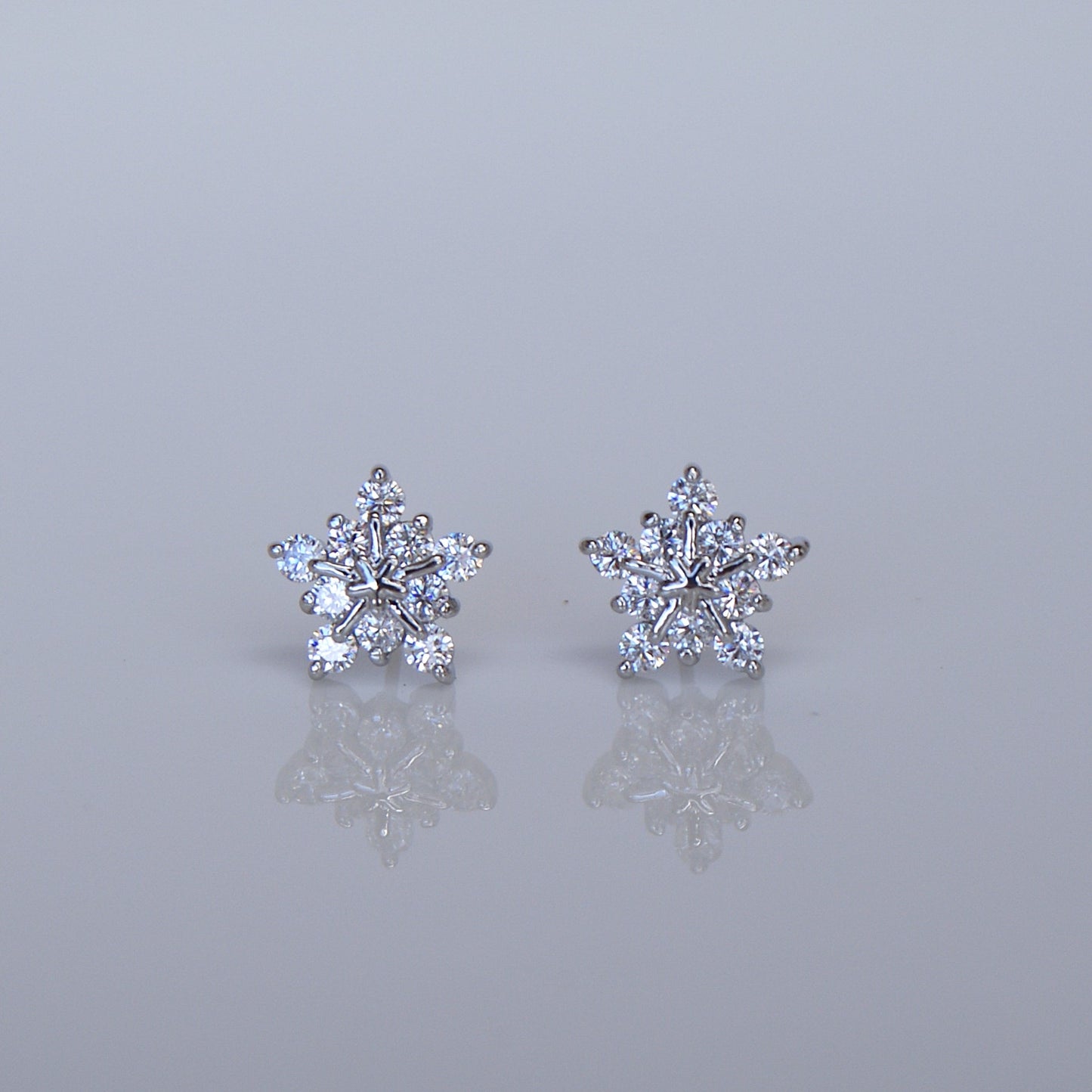 Snowflake Zircon Stud Earrings (FE0011)