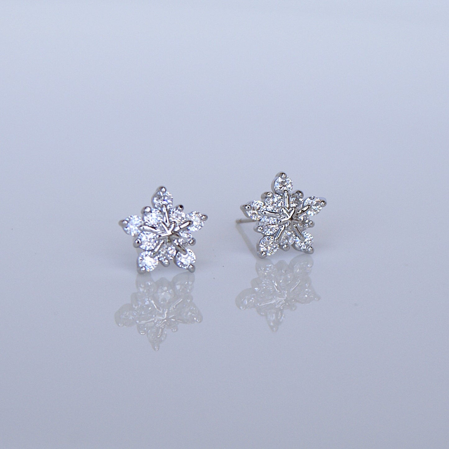 Snowflake Zircon Stud Earrings (FE0011)