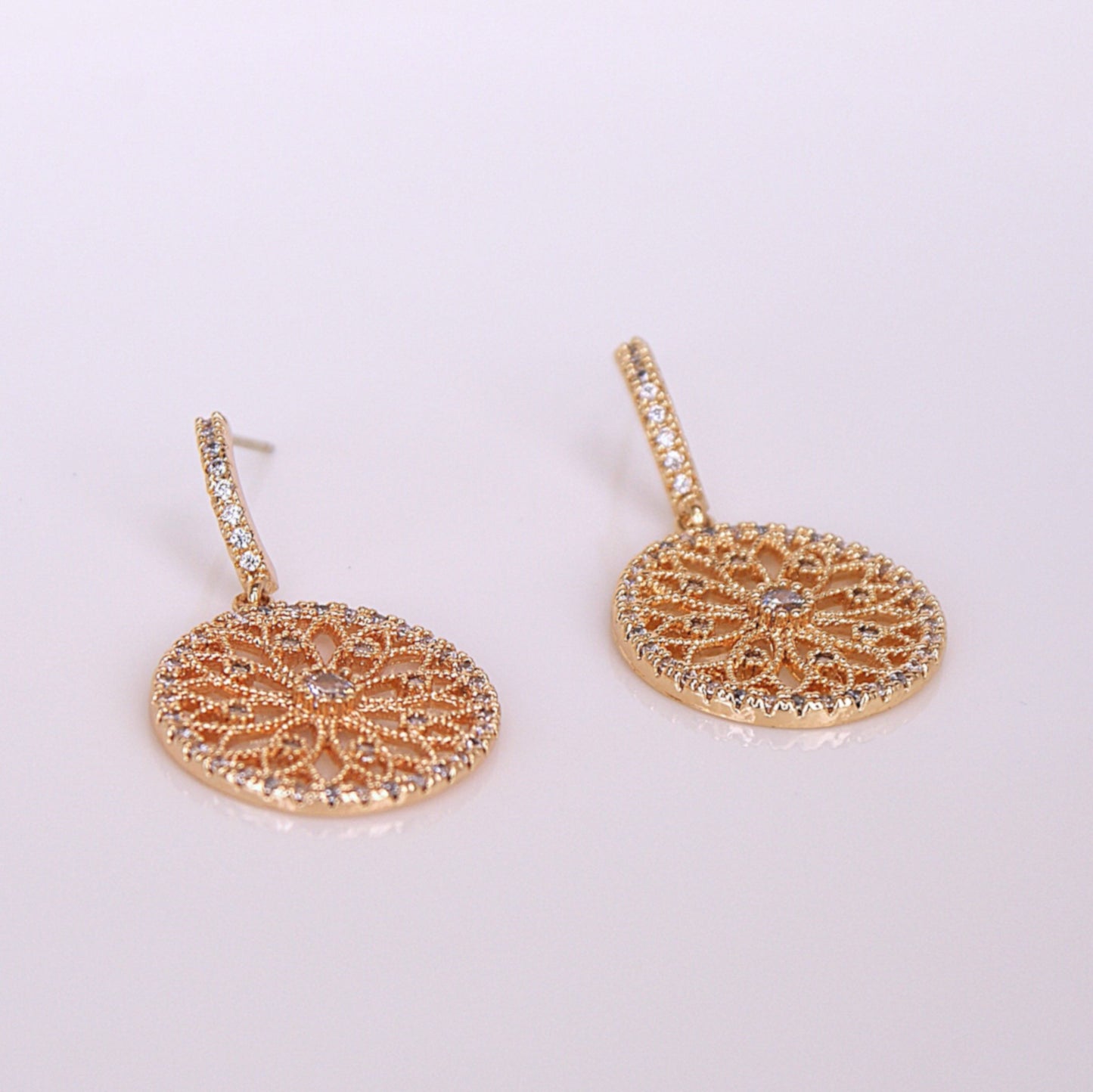 Dream Catcher Zircon Dangle Earrings (FE0015)