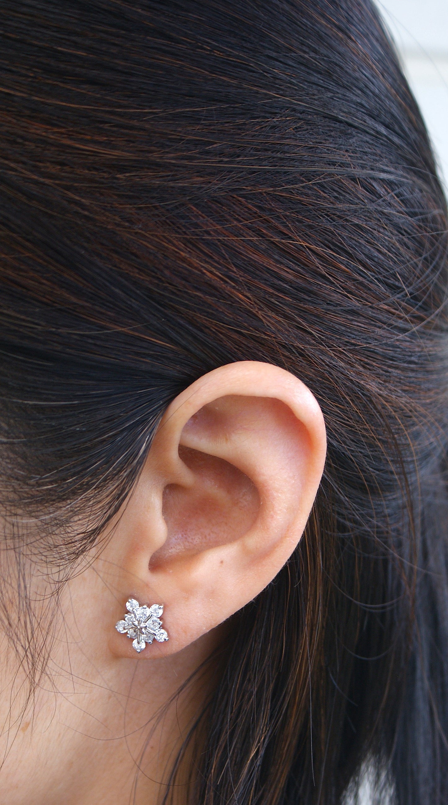 Snowflake Zircon Stud Earrings (FE0011)