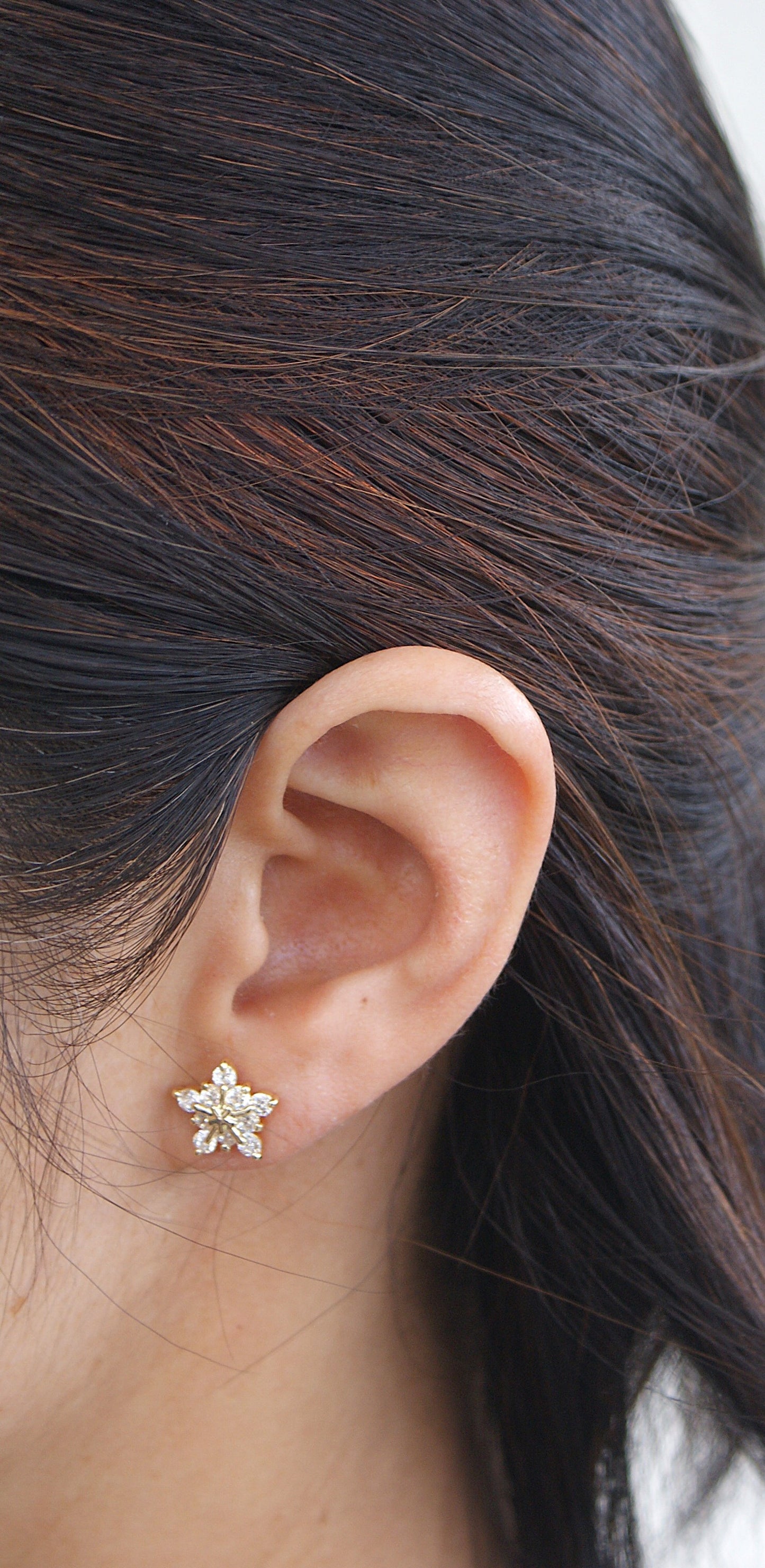 Snowflake Zircon Stud Earrings (FE0011)