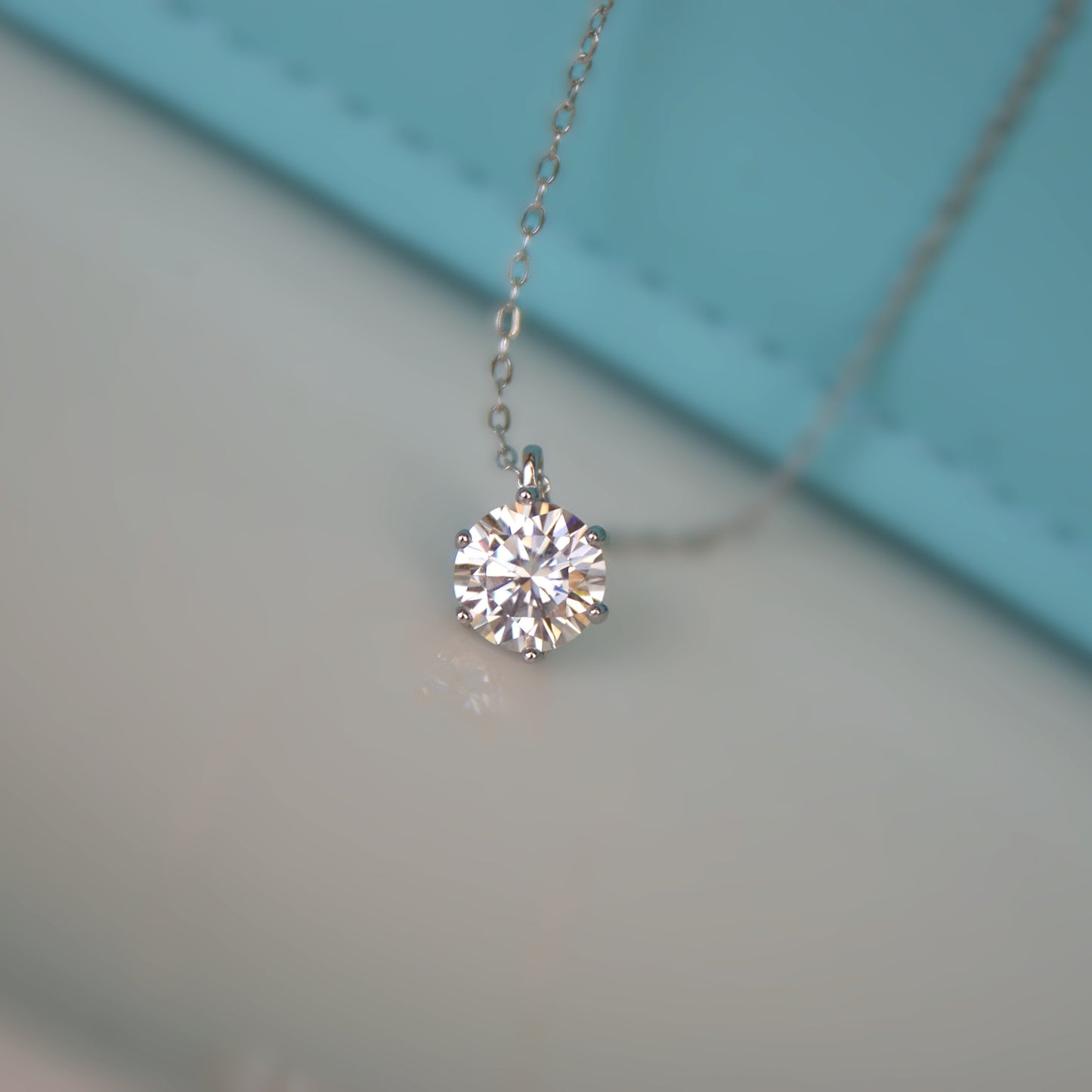 Moissanite Pendant Necklace 1ct & 2ct (FN0023)