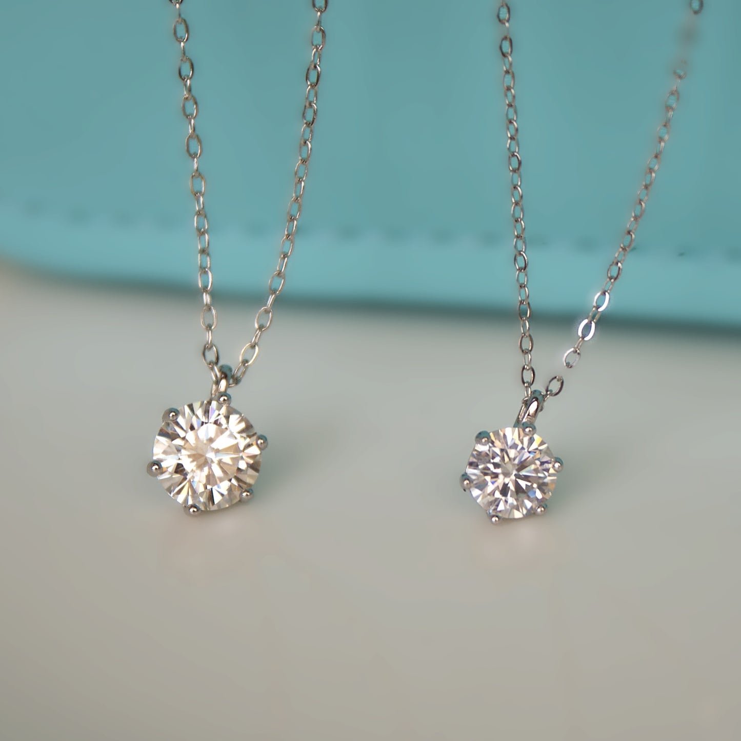 Moissanite Pendant Necklace 1ct & 2ct (FN0023)