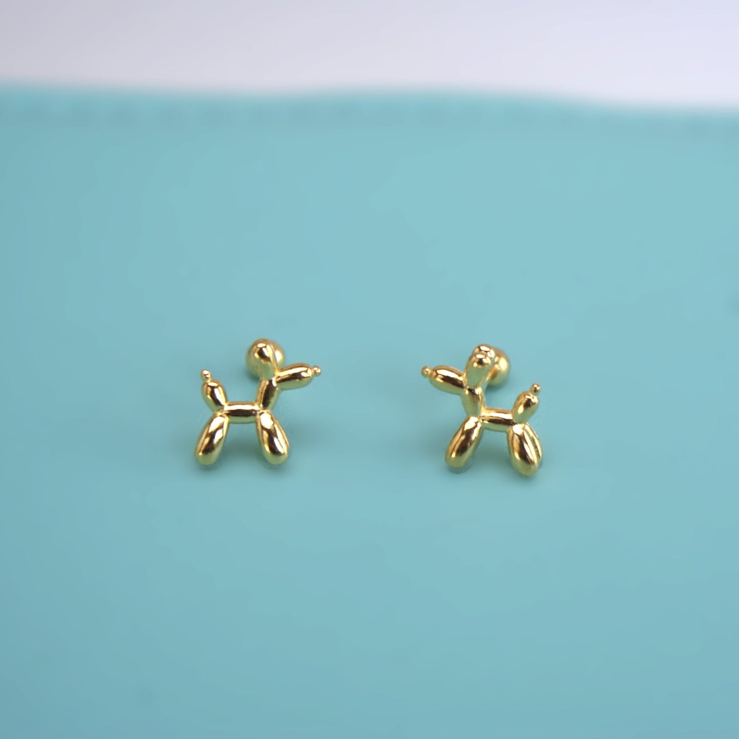 Sterling Silver Balloon Dog Stud Earrings (FE0028)